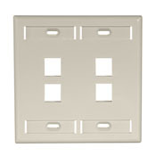 42080-4IP QuickPort Standard Size Wallplate With ID Window, 2 Gangs, 4-5/8 in W, Plastic, Surface Mount