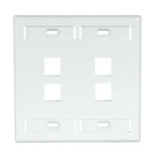 42080-4WP QuickPort Standard Size Wallplate With ID Window, 2 Gangs, 4-5/8 in W, Plastic, Surface Mount