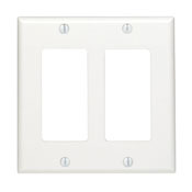 80409-W Rocker Wallplate, 2 Gang, White