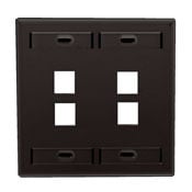 42080-4EP QuickPort Standard Size Wallplate With ID Window, 2 Gangs, 4-5/8 in W, Plastic, Surface Mount