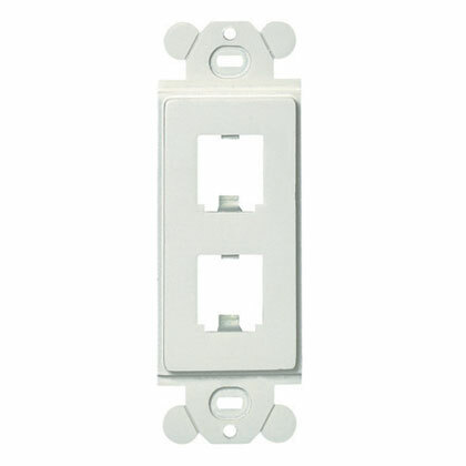 CFG2EI PanNet Flat Rectangular Module Frame, 1 Gang, 2 Ports, ABS, Electric Ivory, For Use With Mini-Com Module and Standard GFCI Electrical Faceplate