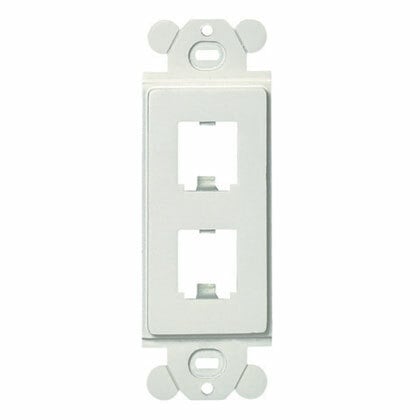 CFG2BL Mini-Com PanNet Flat Rectangular Module Adapter Frame, 1 Gangs, 2 Ports, ABS, Black, For Use With Mini-Com Module and Standard GFCI Electrical Faceplate