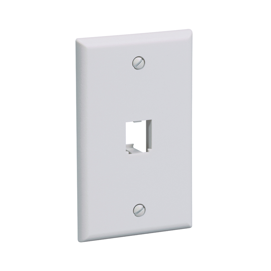 CFP1EI PanNet Classic Series Flat Vertical Faceplate, 1 Gang, 1 Port, Mini-Com Module, Fastened Mount, ABS