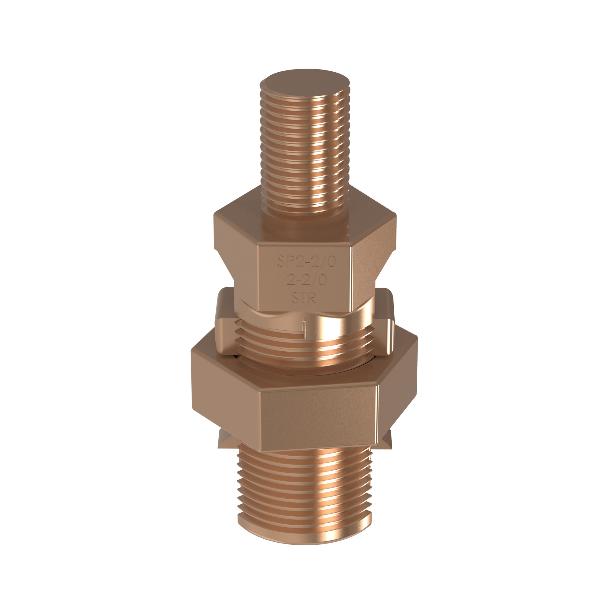 SP2-2/0-Q StructuredGround Grounding Service Post Connector, 2 Conductors, 2 to 2/0 AWG Conductor, 3/4 in L Stud, Copper