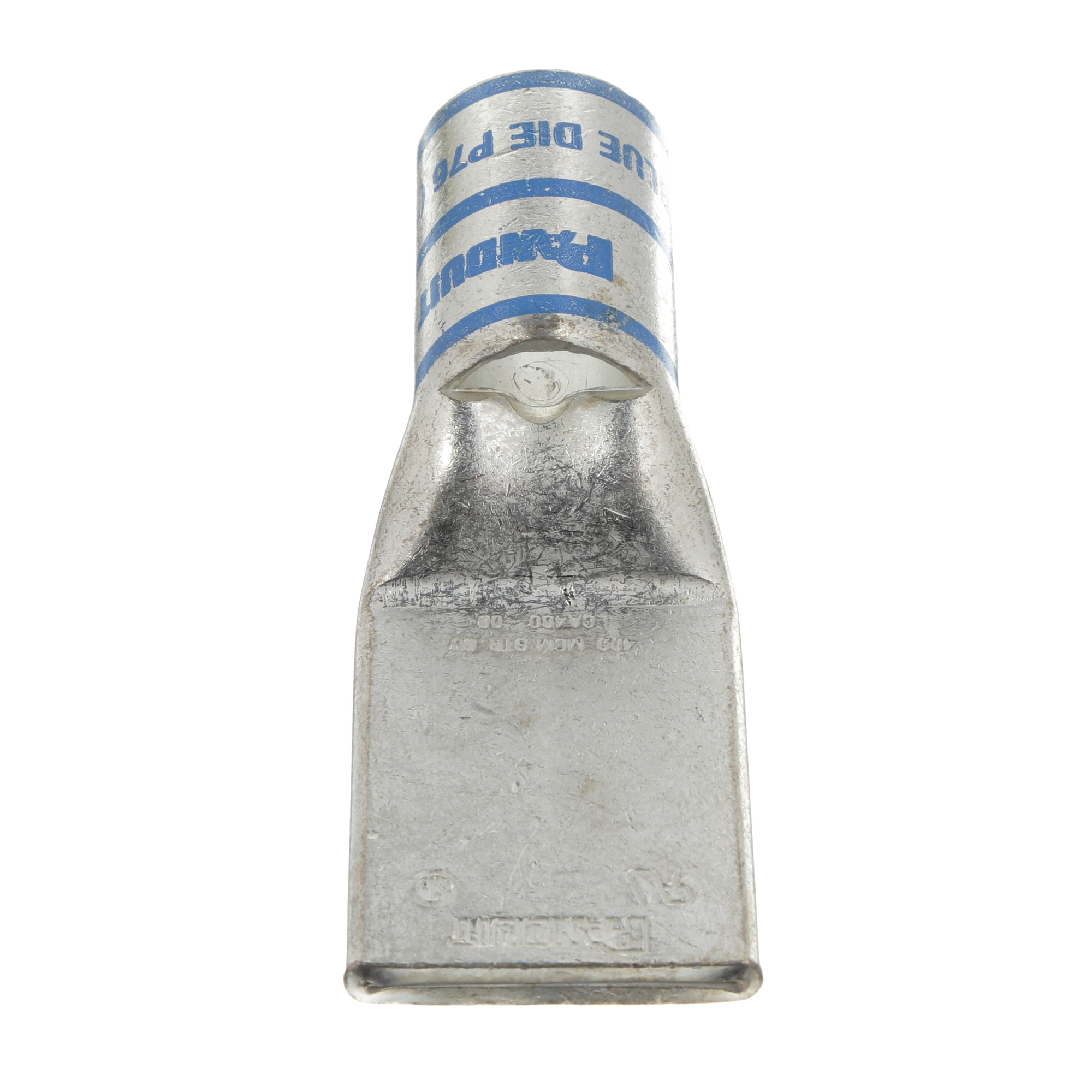 LCA400-00-6 Pan-Lug Compression Connector Lug, 400 kcmil Stranded Copper Conductor, Die Code: P76, Tin Plated Copper