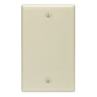 86014 Standard Size Blank Wall Plate, 1 Gangs, 2-3/4 in W x 4-1/2 in H, Thermoset Plastic, Ivory