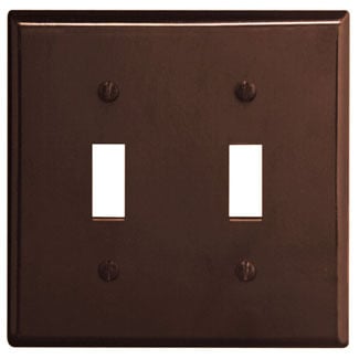 85009 Standard Size Wall Plate, 2 Gangs, 4.56 in W x 4.5 in H, Thermoset, Brown