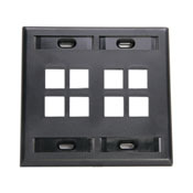 42080-8EP QuickPort Standard Size Wallplate With ID Window, 2 Gangs, 4-5/8 in W, Plastic, Surface Mount