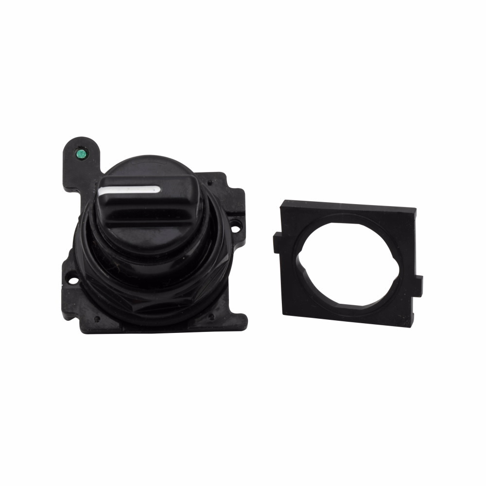 E34VLBK1 Corrosion-Resistant Selector Switch Operator, 30.5 mm, Knob Operator, 3 Positions, Black