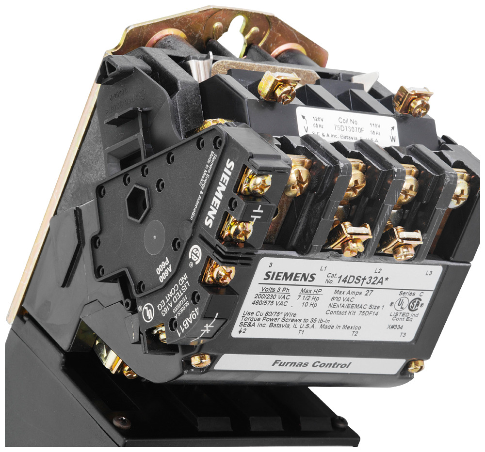 49AB11 Auxiliary Contact, 600 V AC, 10 A, 1NO-1NC Contacts