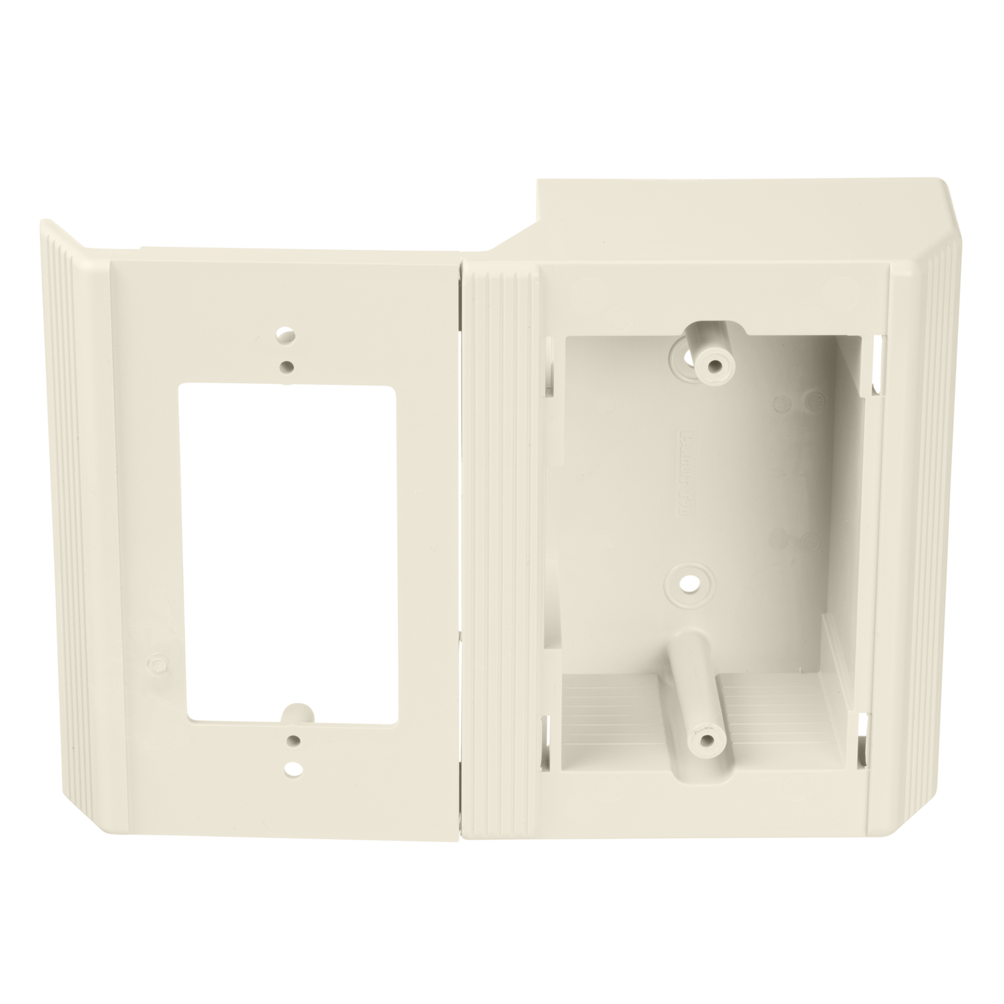 T70WCIW 2-Piece Faceplate Snap-On Outlet Box, 5.2 in L x 7.52 in W x 2.09 in H, PVC, Office White
