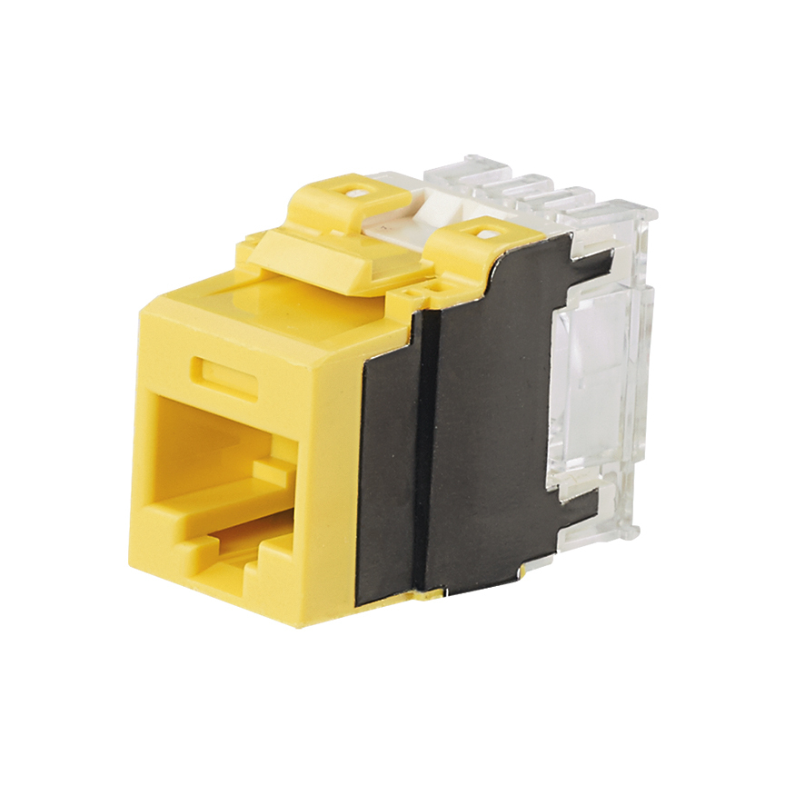 NK6X88MYL NetKey 1-Slot 8-Position 8-Wire Keystone Unshielded Punchdown jack Module, Cat 6A/Keystone Module, 1 Port, ABS/Polycarbonate, Yellow