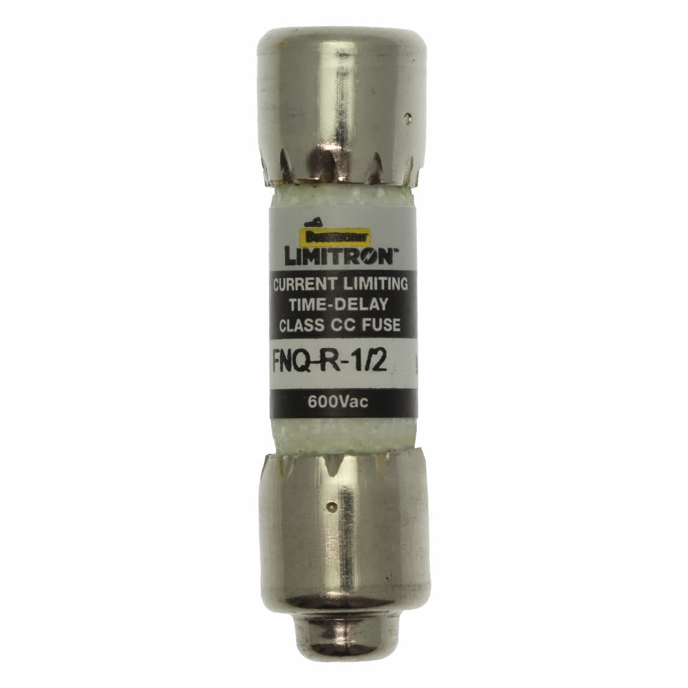 FNQ-R-1/2 Limitron Advanced Protection Current Limiting High Inrush Low Voltage Time Delay Fuse, 500 mA, 600 V, 200 kAIC Interrupt, CC Class, Cartridge Body