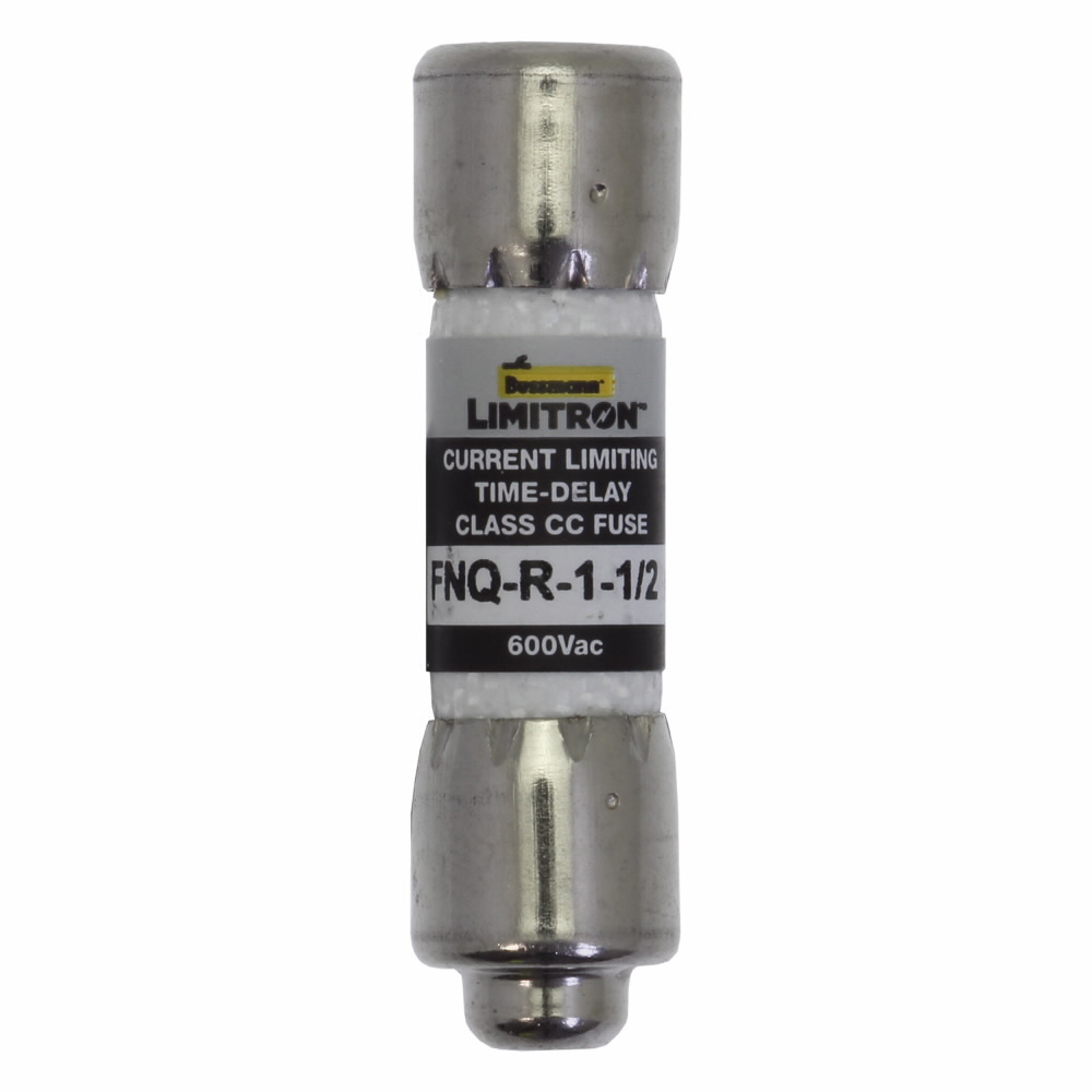 FNQ-R-1-1/2 CC-Tron Current Limiting High Inrush Time Delay Fuse, 1.5 A, 600 V AC, 200 kA Interrupt, cc Class, Cylindrical Body