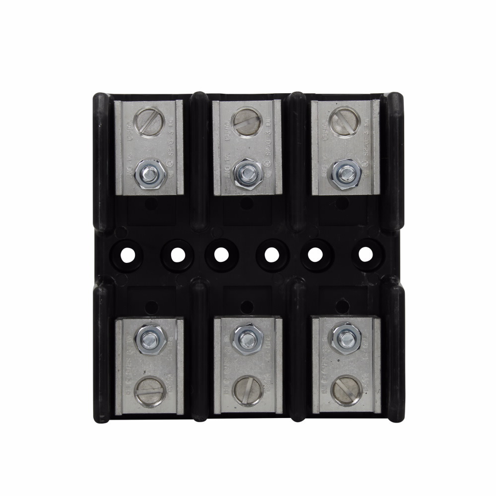 T60100-3C T600 Modular Open Fuse Block, 600 V AC/DC, 61 to 100 A, Class: T, 2/0 AWG Wire, 3 Poles