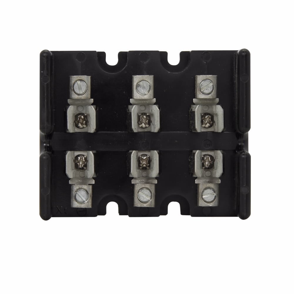 Eaton Bussmann series Class T modular fuse block, CR, 300 Vac/Vdc or Less Control Systems, 300 Vac/Vdc or Less Individual Control Circuits, 0-30 A, Three-pole, Class T, 200 kA, Box lug, 200 kAIC, Glass polyester, 300 Vac/dc, #2 AWG Cu/Al