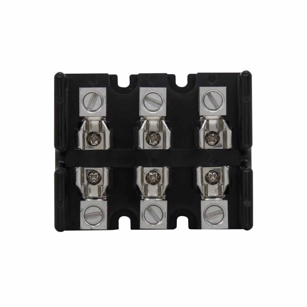 Eaton Bussmann series Class T modular fuse block, CR, 300 Vac/Vdc or Less Control Systems, 300 Vac/Vdc or Less Individual Control Circuits, 31-60 A, Three-pole, Class T, 200 kA, Box lug, 200 kAIC, Glass polyester, 300 Vac/dc, #2 AWG Cu/Al