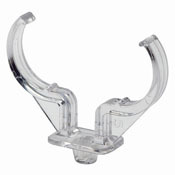 23452-H Lamp Support Clip, For Use With Horizontal Mount 2G11 Base Twin Tube Fluorescent Lampholder, 4-Pin Contact, Snap-In Mount, Polycarbonate, Clear