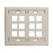 42080-12I QuickPort Standard Size Wallplate With ID Window, 2 Gangs, 4-5/8 in W, Plastic, Surface Mount