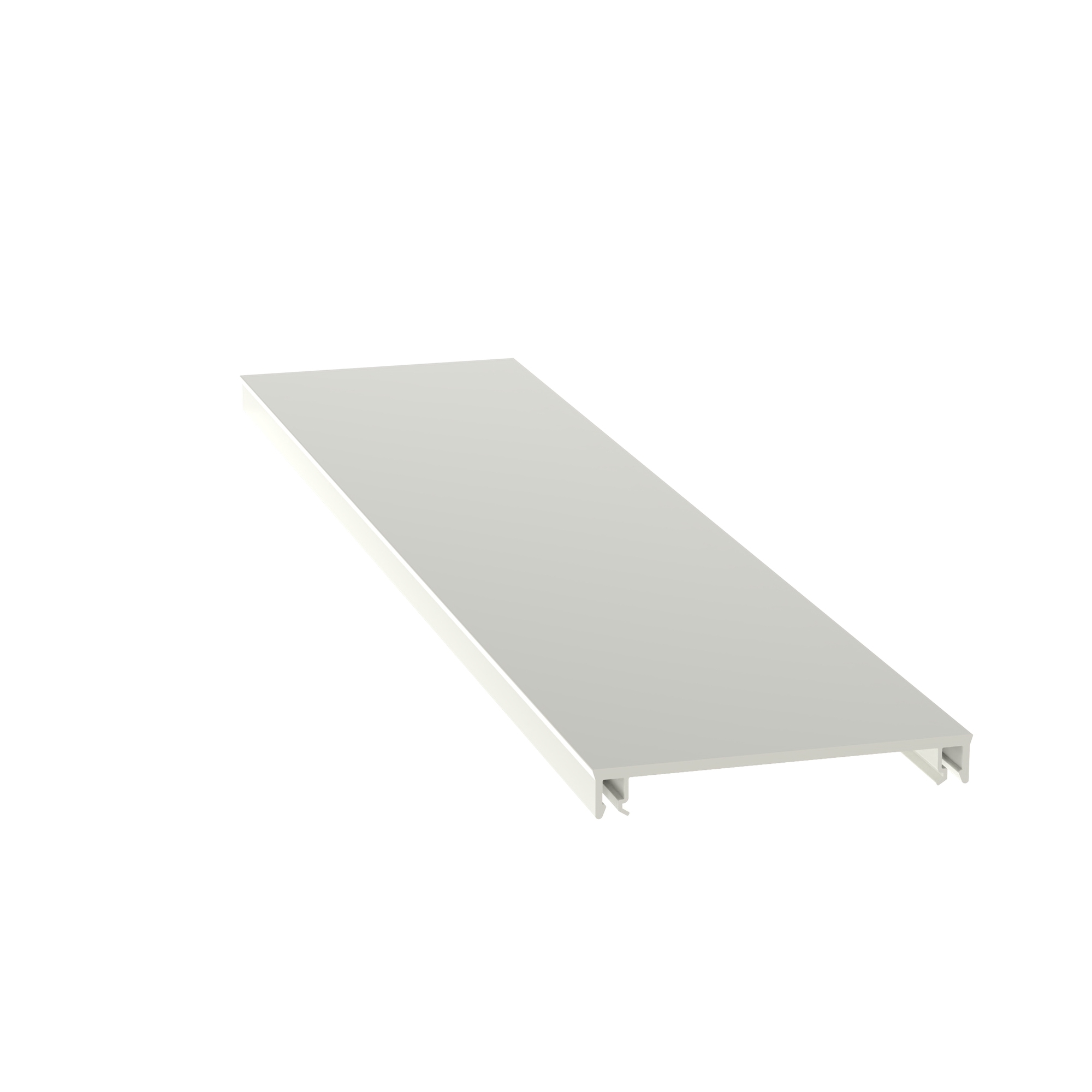 T70CIW8 Pan-Way Channel Raceway Cover, 8 ft L x 2.76 in W x 0.36 in H, PVC, Off-White