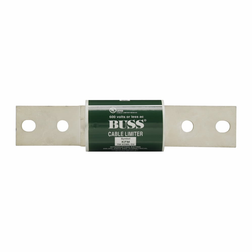 Eaton Bussmann series KPF cable limiter, 200 kAIC at 600 Vac, Center bolt end X offset bolted end, Cable: Copper or Aluminum, 1.44, Inch, 4/0 AWG, Non Indicating