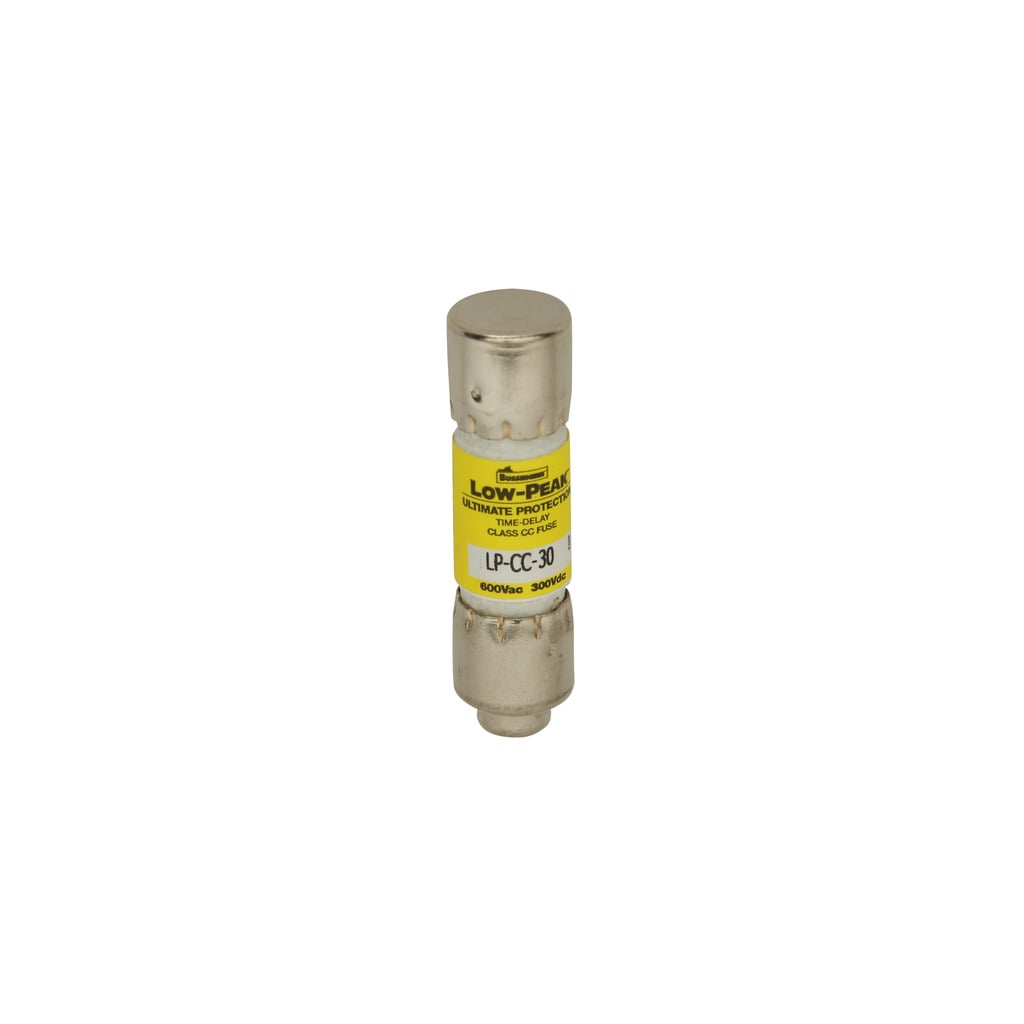 Eaton Bussmann series LP-CC fuse, Current-limiting time-delay fuse, Rejection style, 0.8 A, Dual, CC, Non-indicating, Ferrule end x ferrule end, 12 sec at 200%, 200 kAIC at 600 V,20 kAIC at 150 Vdc, Melamine tube, 10, 600 V, 300 Vdc