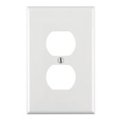 PJ8-W Midway Size Wall Plate, 1 Gangs, 3-1/8 in W x 4-7/8 in H, Thermoplastic, White