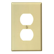 PJ8-I Midway Size Wall Plate, 1 Gangs, 3-1/8 in W x 4-7/8 in H, Thermoplastic, Ivory