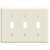 PJ3-I Midway Size Traditional Wall Plate, 3 Gangs, 6-3/4 in W x 4-7/8 in H, Thermoplastic, Ivory