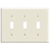 PJ3-E Midway Size Traditional Wall Plate, 3 Gangs, 6-3/4 in W x 4-7/8 in H, Thermoplastic, Black