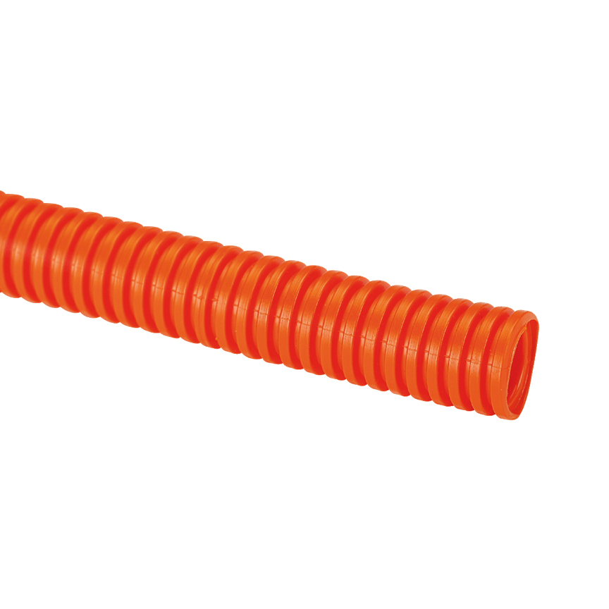 CLTS50F-C3 Solid Wall Corrugated Loom Tubing, 0.51 in ID x 100 ft L x 0.02 in THK, Polyethylene, Orange