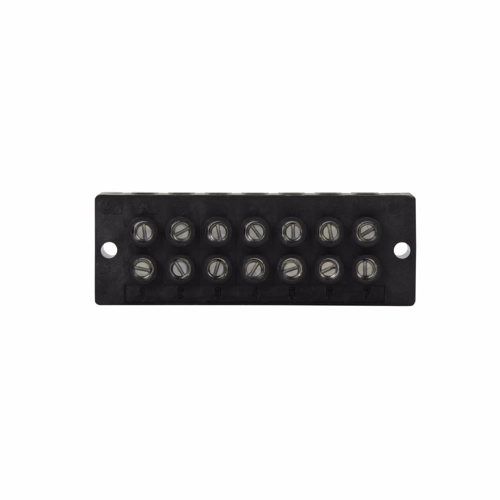14004-7 7-Pole Dead Front Enclosed Power Terminal Block, 600 V AC/DC, 90 A, 14 to 4 AWG Wire
