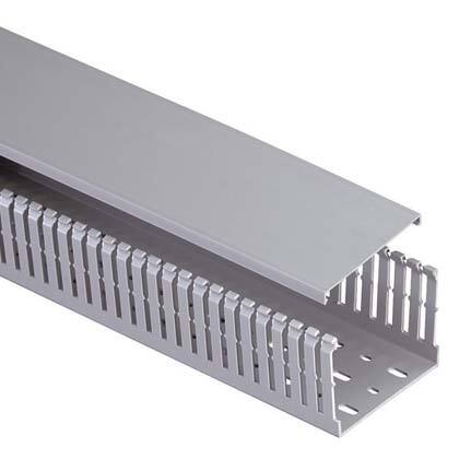 MC100X100IG2 Panduct Type MC Metric Wiring Duct With DIN 43659 Mounting Holes, 0.2 in Narrow Slot Slot, 3.92 in W x 3.85 in D, PVC
