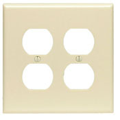 PJ82-R Midway Size Wall Plate, 2 Gangs, 4.94 in W x 4.875 in H, Thermoplastic, Red
