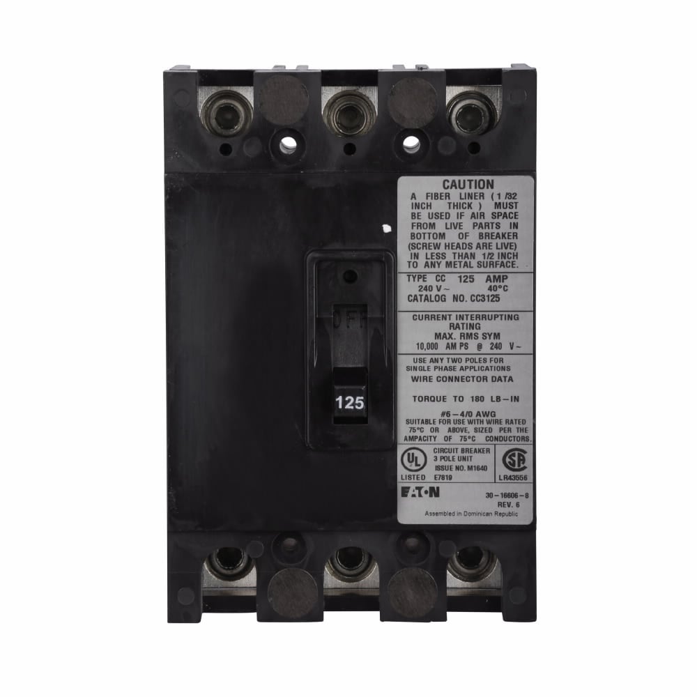 CC3200 Type CC Molded Case Circuit Breaker, 240 V AC, 200 A, 10 kA Interrupt, 3 Poles