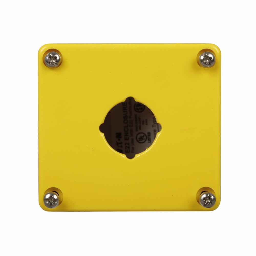 E22CSP1Y Heavy Duty Non-Metallic Pushbutton Enclosure, 0.032 in L x 0.032 in W x 0.022 in D, NEMA 4/4X/12/13 NEMA Rating, Polycarbonate