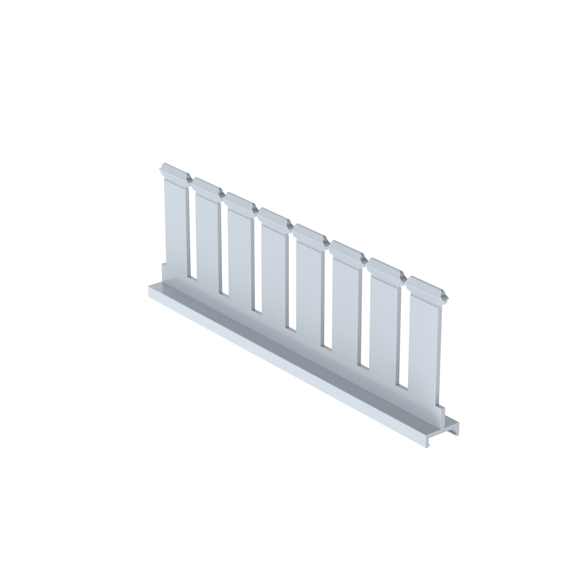 SD3H6 Slotted Divider Wall, 0.31 in, PVC, Light Gray