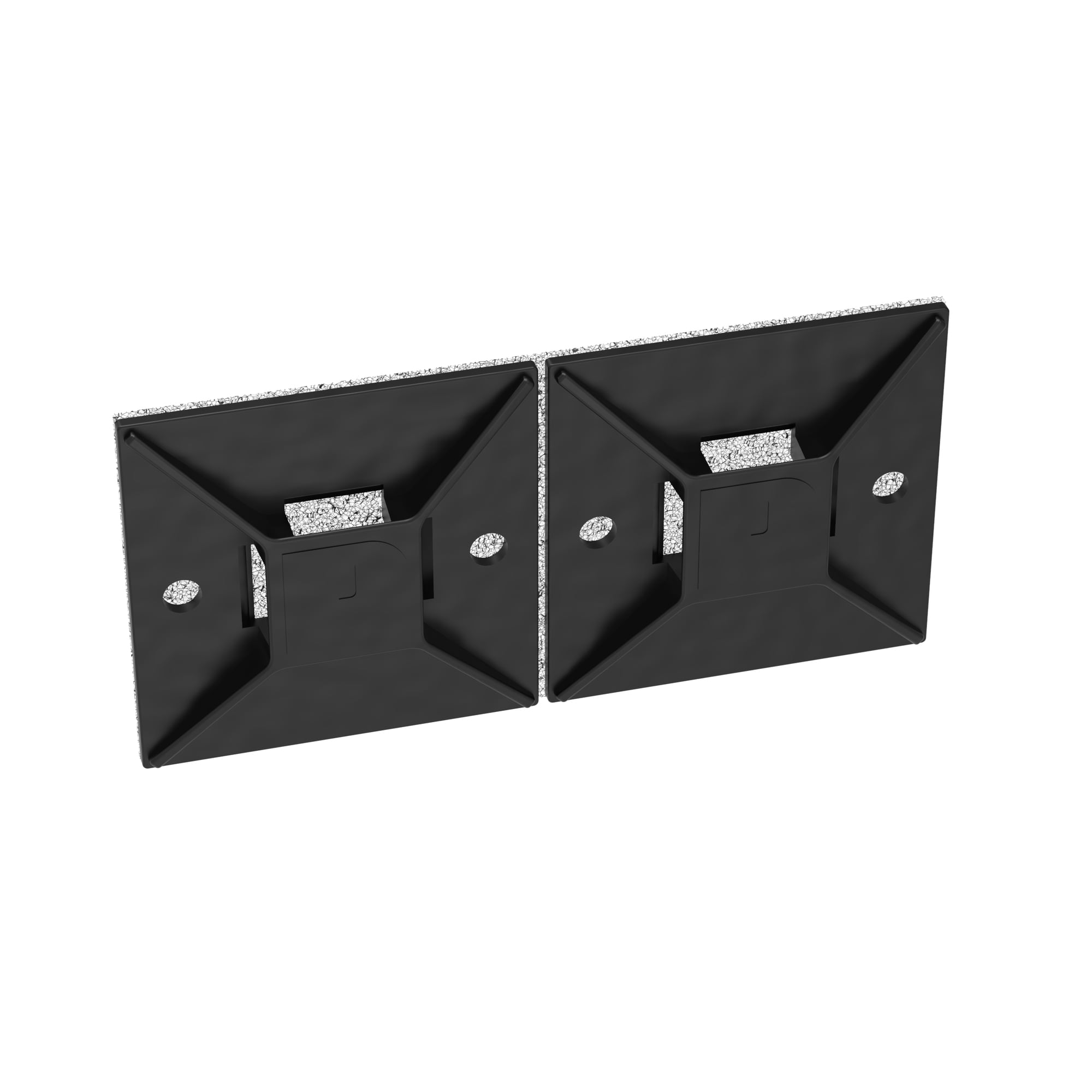 ABM3H-A-L20 Cable Tie Mount, 4-Way, Rubber Adhesive Tape Mount, 0.35 in W Tie, Nylon 6.6, Black
