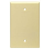 PJ13-I Midway Size Blank Wall Plate, 1 Gangs, 3-1/8 in W x 4-7/8 in H, Thermoplastic Nylon, Ivory