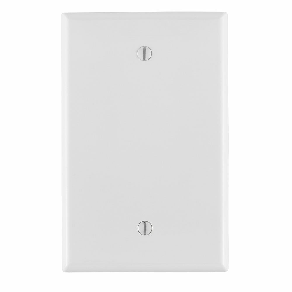 PJ13-W Midway Size Blank Wall Plate, 1 Gangs, 3-1/8 in W x 4-7/8 in H, Thermoplastic Nylon, White