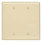 2-Gang No Blank Wallplate, Midway Size, Ivory