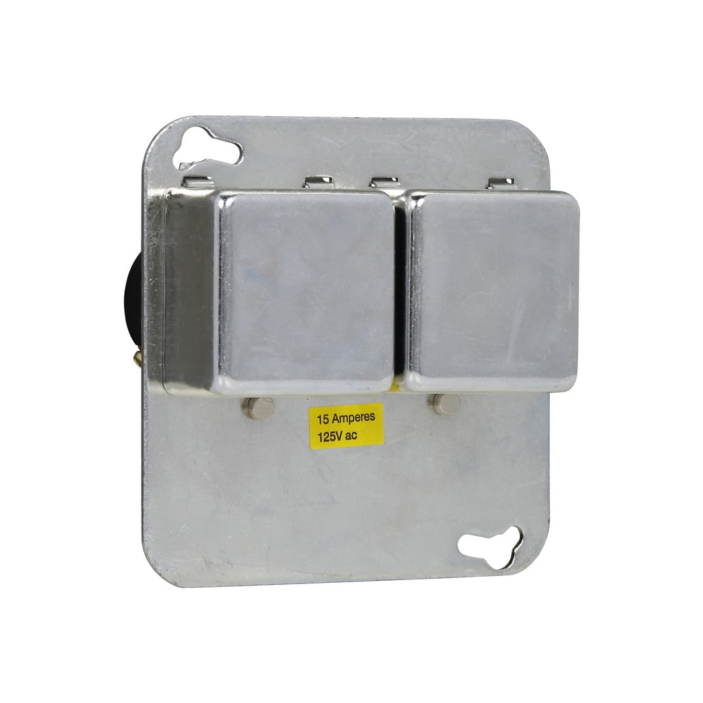 Square Box Cover Unit; 15 Amp, 125 Volt