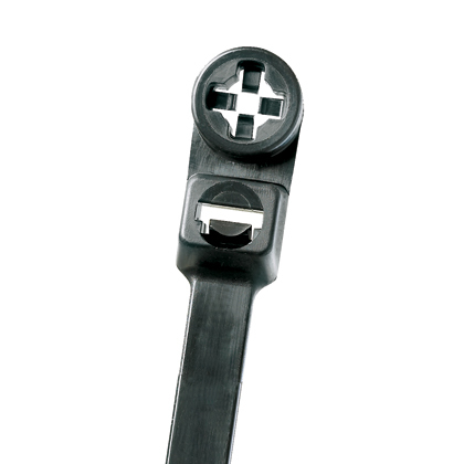 Pan-Ty PLST4HS25-TL300 Stud Mount Cable Tie, Black, High Heat UV PA6.6, 15.3" L