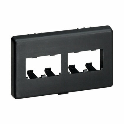 CFFPHM4WH Mini-Com PanNet Flat Modular Furniture Faceplate, 4 Ports, Mini-Com Module, ABS