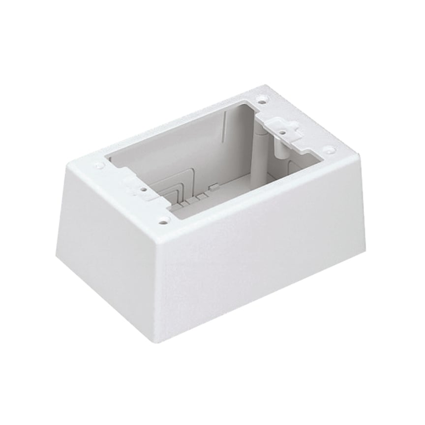 JBP1IEI 1-Gang 2-Piece Power Rated Outlet Box, 5.12 in L x 3.38 in W x 2.27 in H, PVC, Electric Ivory