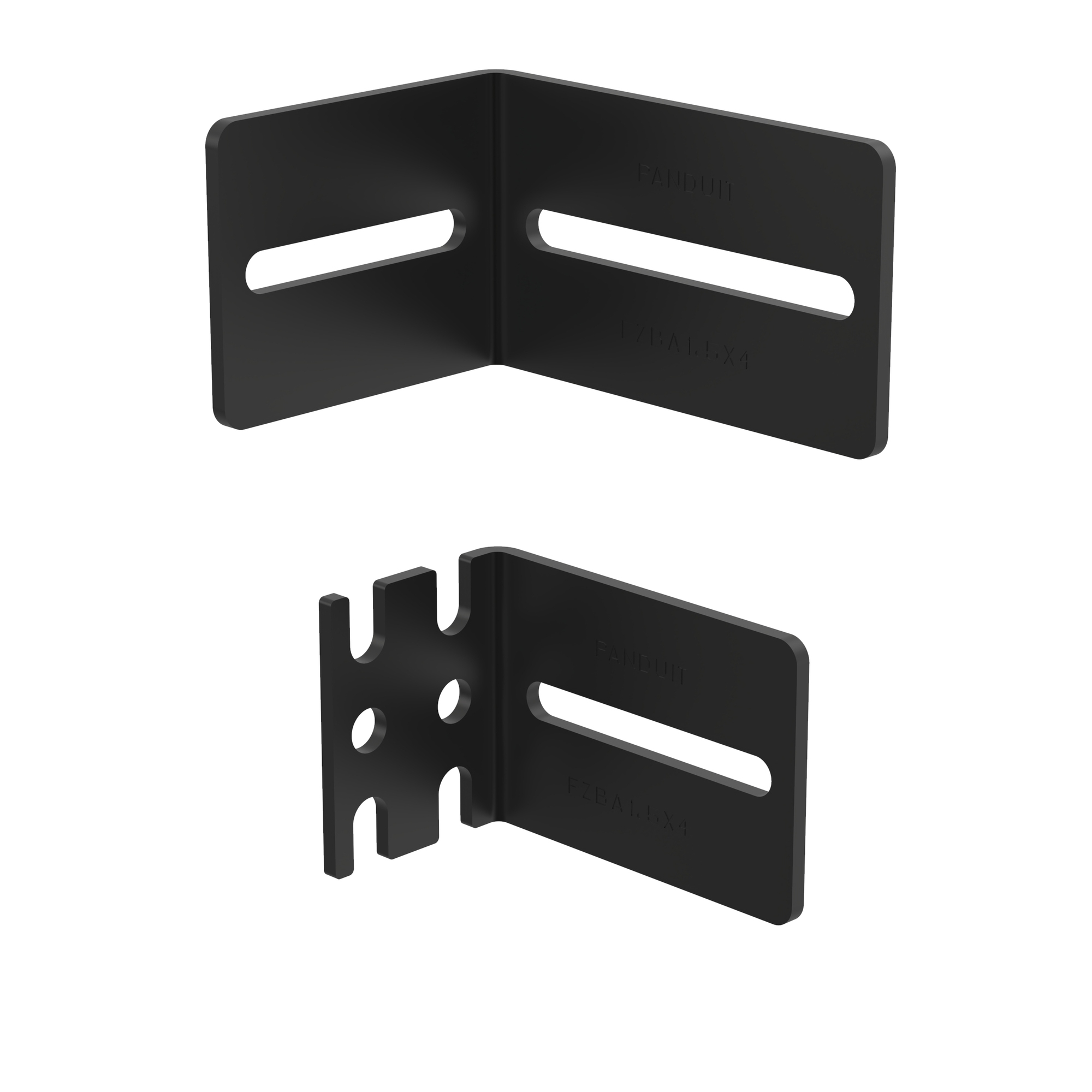 FZBA1.5X4 Fiber-Duct Adjustable Z-Bracket, For Use With FiberRunner 2 x 2 in and 4 x 4 in Routing System, Steel, Black