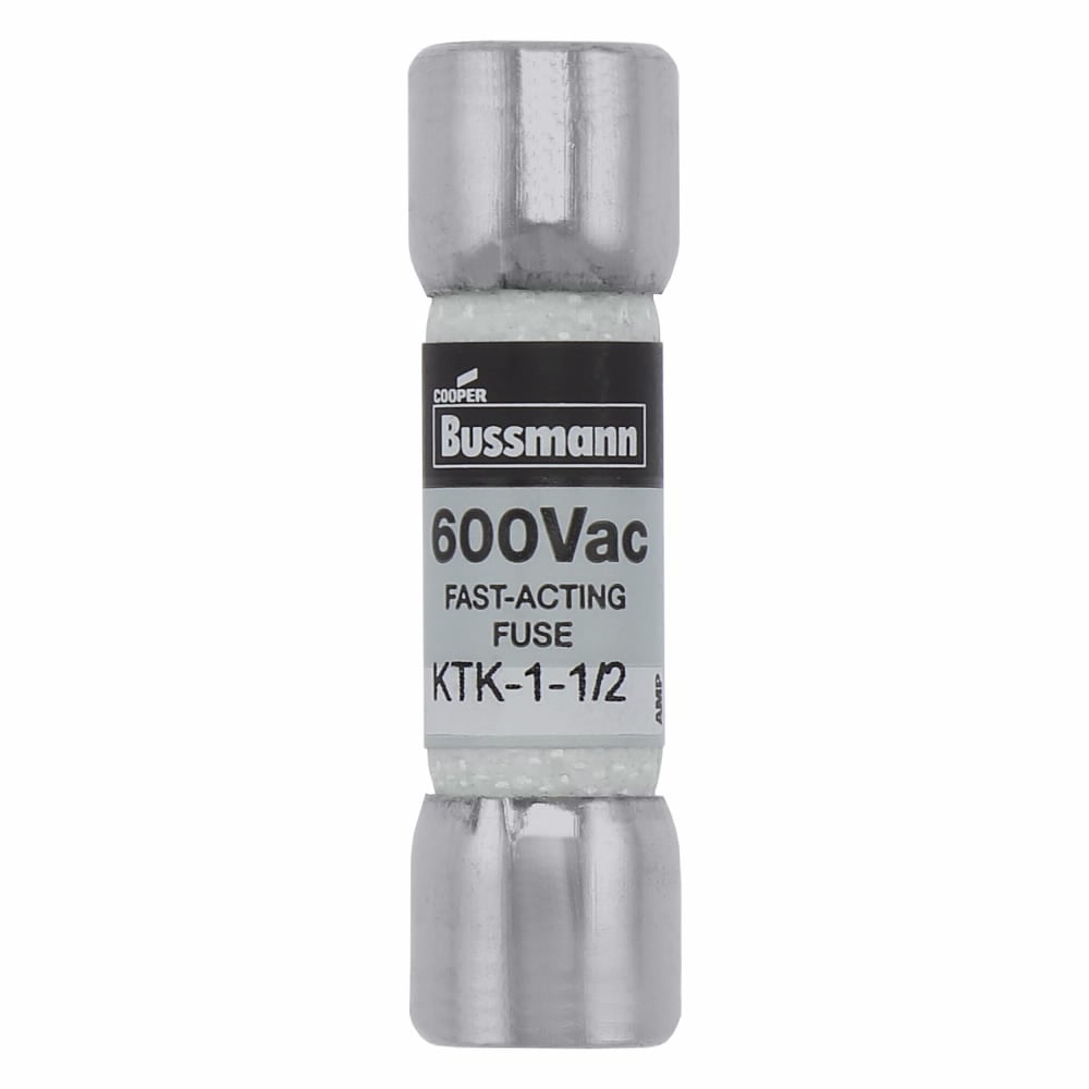 KTK-1-1/2 Limitron Fast Acting Low Voltage Supplemental Fuse, 1.5 A, 600 V AC, 100000 A Interrupt, Class: Supplemental, Cartridge Body