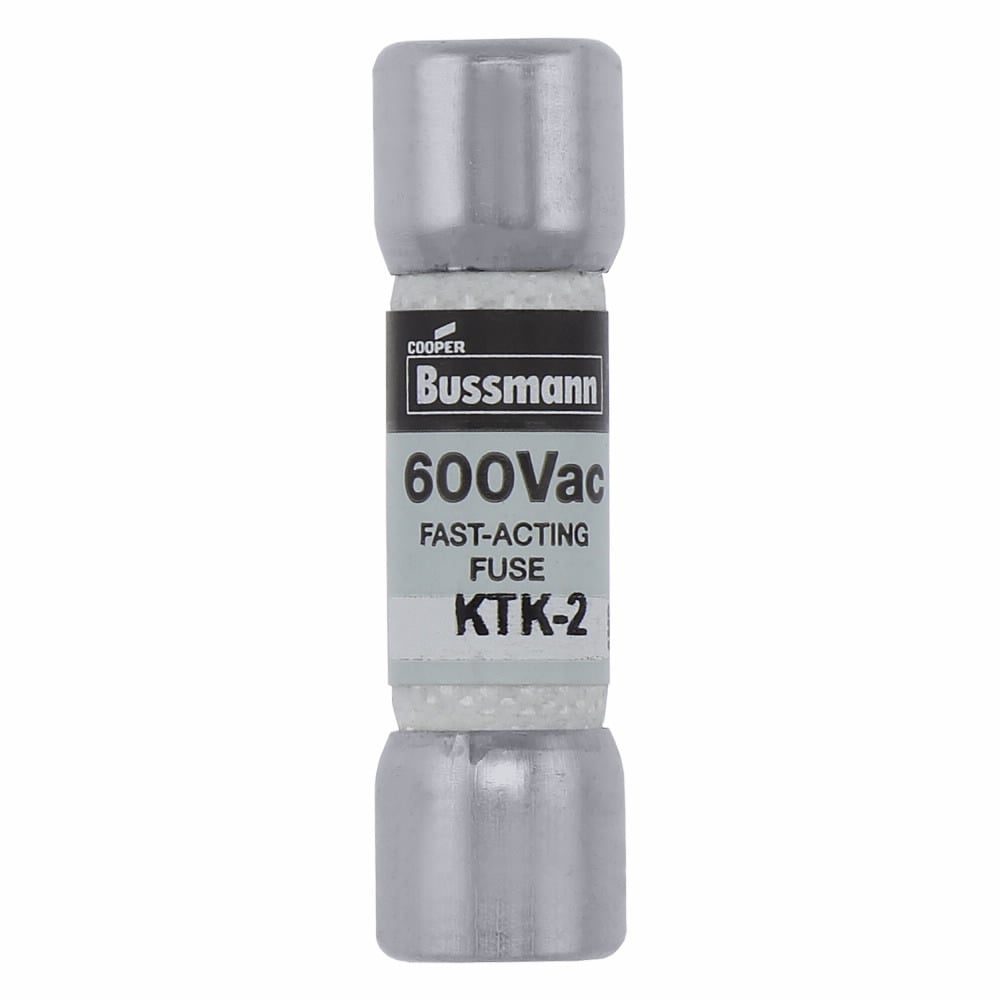 KTK-2 Limitron Fast Acting Low Voltage Supplemental Fuse, 2 A, 600 V AC, 100000 A Interrupt, Class: Supplemental, Cartridge Body