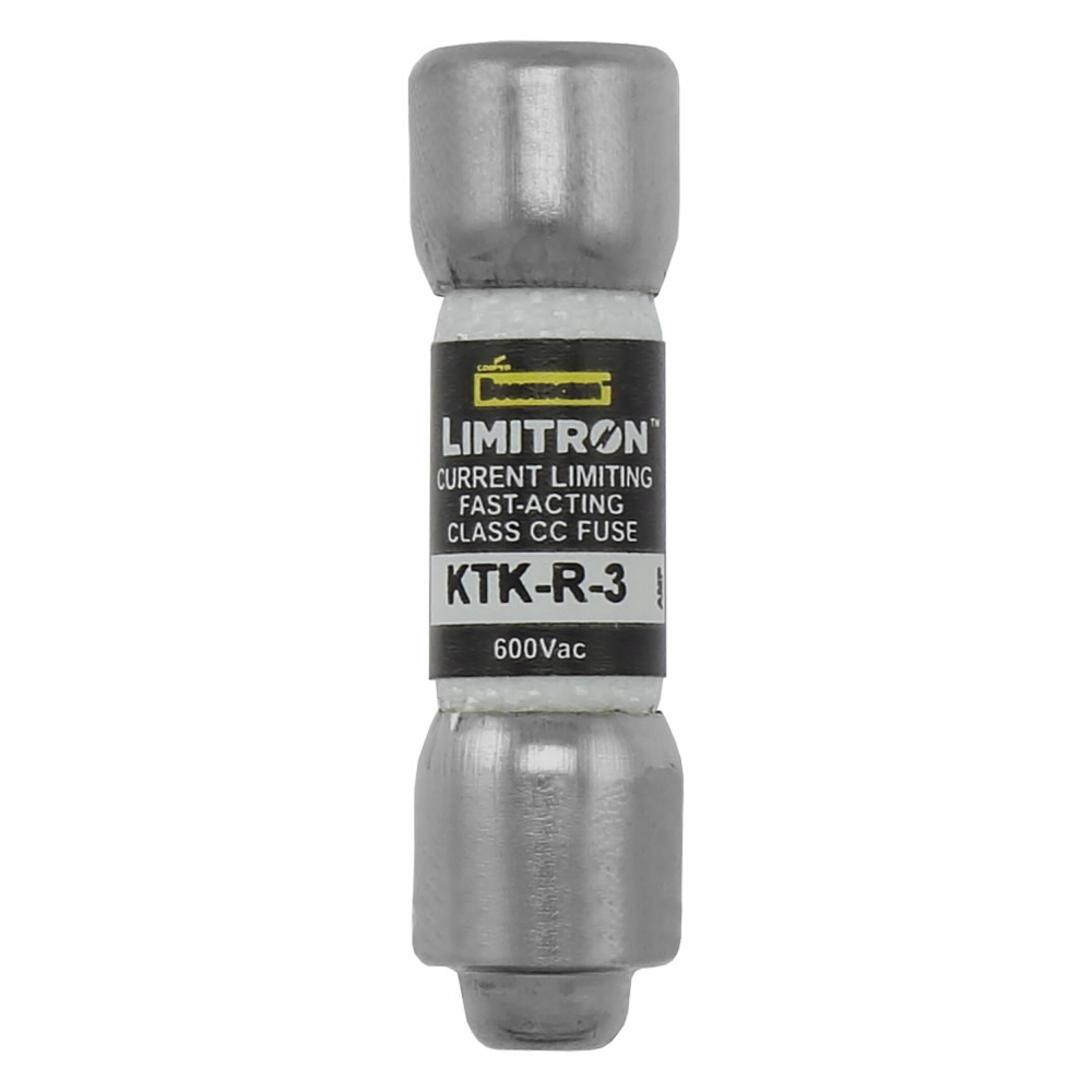KTK-R-3 Limitron Fast Acting Fuse, 3 A, 600 V, 200 kA Interrupt, CC Class, Cylindrical Body