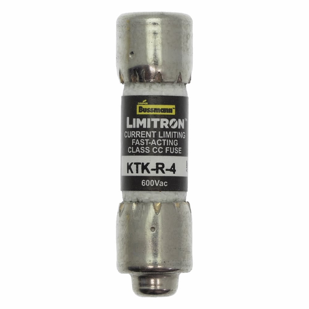 KTK-R-4 Limitron Fast Acting Fuse, 4 A, 600 V, 200 kA Interrupt, CC Class, Cylindrical Body